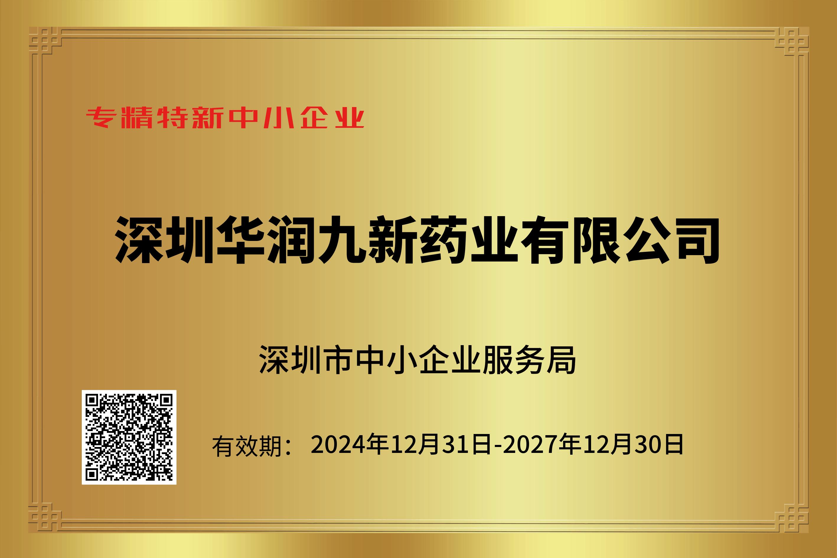 深圳市專精特新中小企業(yè)